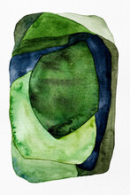 Modern Abstract Art Green And Blue Textures