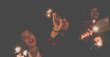 © Johnstocker - Young woman enjoy to playing with sparkly in hands with friends