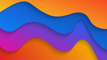 Wall Mural - Abstract Modern Gradient Colorful Waves Shape Background Design