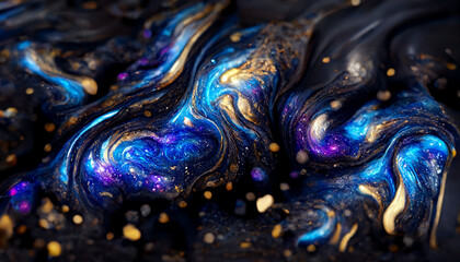 Abstract colorful universe galaxy liquid powder effect wallpaper graphic design