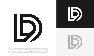 Wall Mural - letter LD or DL initial logo design vector