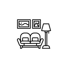 Poster - living room vector icon. real estate icon outline style. perfect use for logo, presentation, website, and more. simple modern icon design line style