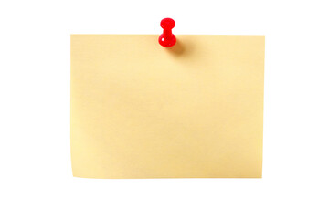 yellow oblong sticky post it note with pushpin one single isolated transparent background photo png 