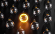 Standout Ball Light Yellow Christmas Concept Dark Background 3D Render