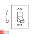 © Mantav Jivva - Light off, electric switch icon. Simple outline style. Power turn off button, toggle switch of position concept. Thin line vector illustration isolated on white background. Editable stroke EPS 10.