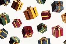 Gold Glitter Gift Boxes Wallpaper