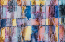 A Loosely Painted Wet-in-wet Watercolor Abstract Rectangular.