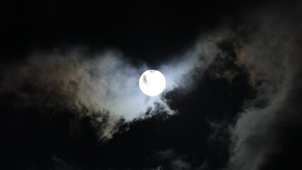 Wall Mural - Full moon over the cloud