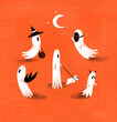 © Melanie Brown/Stocksy - Group of ghosts wearing halloween costumes