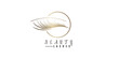 Beauty lashes logo with gold gradient for beauty business premium vector