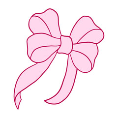 Wall Mural - Pink Bow Hand Drawn