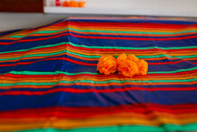 Mexican Folklore Offering Altar With Marigold