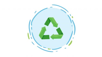 Poster - recycle arrows symbol ecology animation