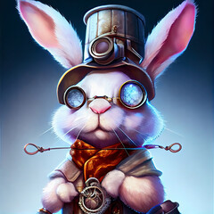 Sticker - Tiny cute and adorable white rabbit