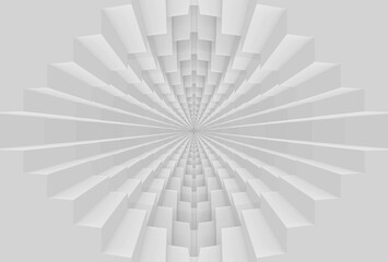 Poster - 3D rendering. Abstract White Square Grid tunnel wall background.