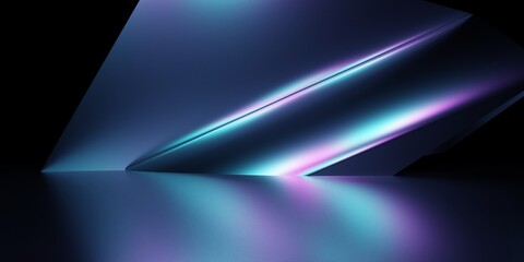 Wall Mural - 3d rendering of purple and blue abstract geometric background. scene for advertising, technology, sh