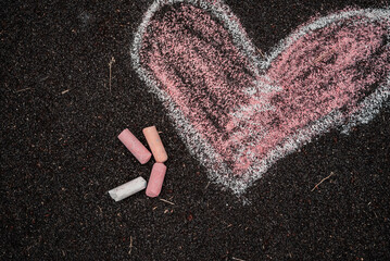 heart on a blackboard