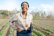 © J Maas/peopleimages.com - Inspection, farming and black woman doing check on agriculture, food and plants on a farm. Sustainability, ecology and portrait of a happy, young and nature farmer working with notes in countryside