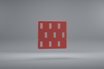 Poster - Beautiful illustration Poker Tokens red symbol icons on a grey background. 3d rendering illustration. Background pattern for design.