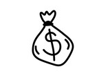 Fototapeta Tęcza - Worek z pieniędzmi symbol dolara