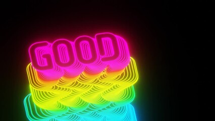 Aufkleber - Beautiful Abstract neon background words Good on a black background. 3d rendering illustration Background pattern for design.	