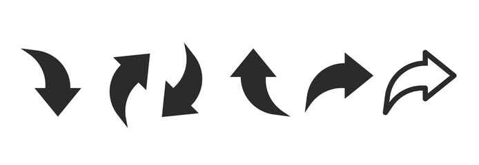 arrow curve circle spin icon pictogram vector or bent circle upward share refresh button black line 
