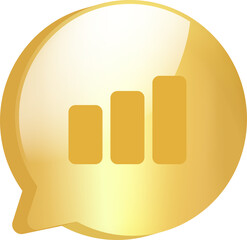 Wall Mural - gold message icon symbol and social media communication sign message icon for website. 3d vector des