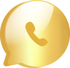 Wall Mural - gold message icon symbol and social media communication sign message icon for website. 3d vector des