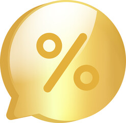 Wall Mural - gold message icon symbol and social media communication sign message icon for website. 3d vector des