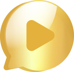 Wall Mural - gold message icon symbol and social media communication sign message icon for website. 3d vector des