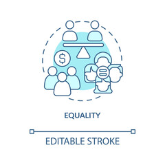 Wall Mural - equality turquoise concept icon. social issue. element of inclusive economy index abstract idea thin