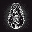Design illustration beautiful lady of guadalupe mexico saint holy faith