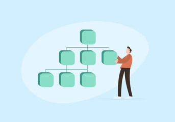 Fototapete - Sitemap vector illustration. Build and Submit website XML map with lists the URLs for a web site. SEO - search engine optimization business web page concept