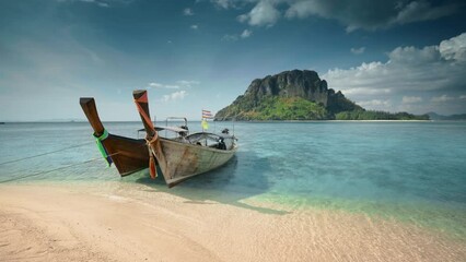 Wall Mural - two boats, poda island in krabi, thailand