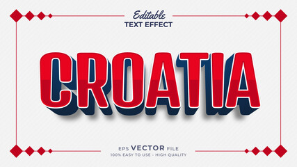 Wall Mural - Editable text style effect - Croatia football for Qatar 2022 FIFA world cup soccer championship