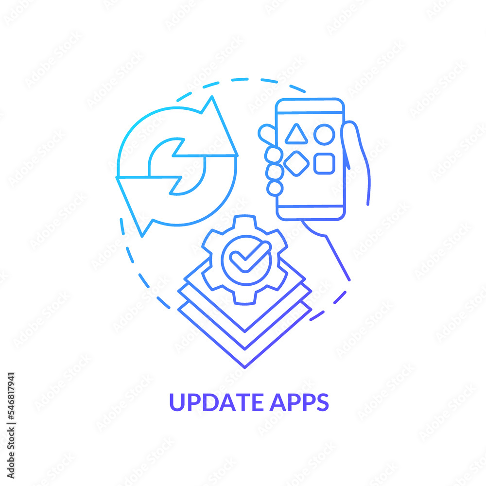 Update apps blue gradient concept icon. Download software latest ...