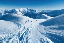 Ai Generated Images Of People Skiing. Ski In Winter Season, Mountains, Squipments. Extreme Winter Sports, Snowy Mountain