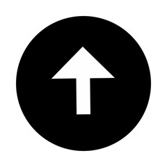 Poster - White arrow icon rounded with circle 