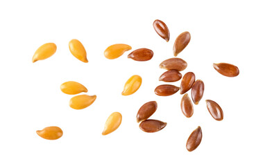 Wall Mural - Flax seeds isolated on transparent png