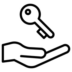 Wall Mural - hand key icon