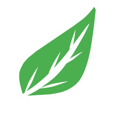 Poster - green leaf icon, single leaf icon, leaf logo