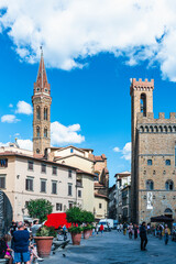 Sticker - Badia Fiorentina and Bargello National Museum, Florence, Italy, Europe