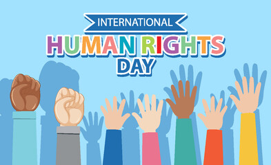 Sticker - International Human Rights Day text for banner design