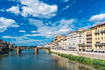 Poster - St Trinity Bridge from Ponte Vecchio over Arno River, Florence, Italy, Europe