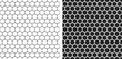 © ptgregus - Abstract black hexagon technology, or honeycomb pattern with editable stroke isolated on white background. Geometric shape elements for presentation design. Suit for corporate, technology, business