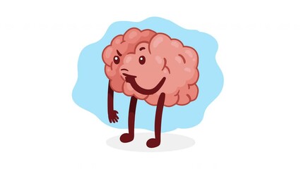 Sticker - brain organ thinking comic character