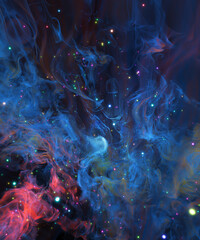 Wall Mural - realistic star trails background with blue space