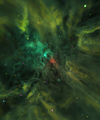 Wall Mural - green space background with stars