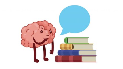 Sticker - brain organ thinking comic character