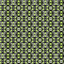 Seamless Fine Geometric Kaleidoscopic Pattern.Green, Black Ornament On A Gray Background.